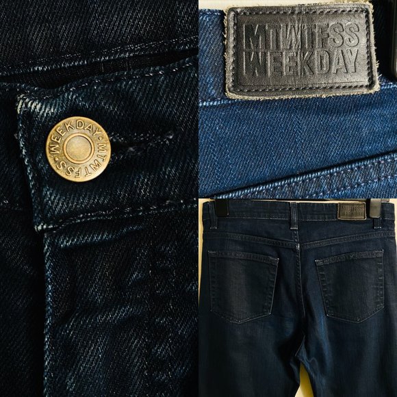 MTWTFSS WEEKDAY Tuesday Blue Black Jeans - Picture 2 of 7